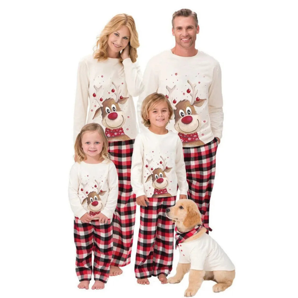 Matching Reindeer Pajamas for the Whole Family for Christmas Mornings	