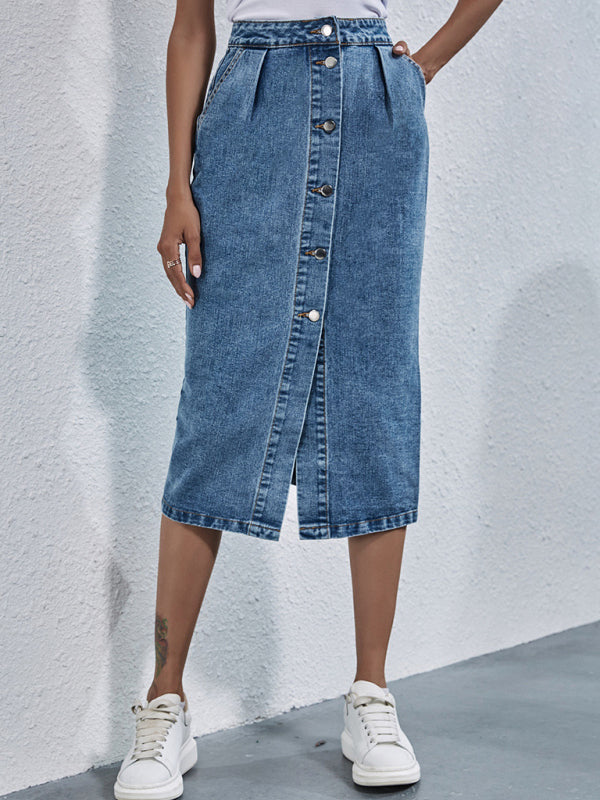 100% Cotton Washed Denim Casual Dress for Women	