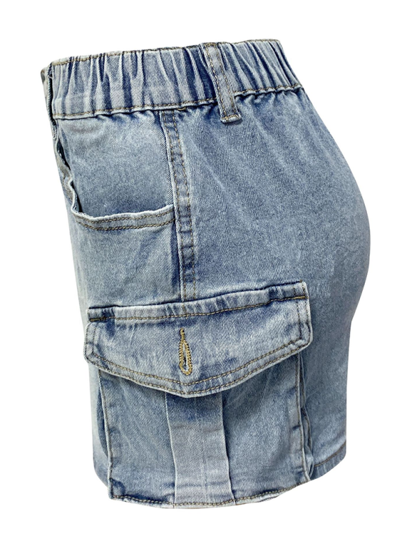 Urban Cargo Style Edgy Mini Denim Skirt for Trendy Looks Denim