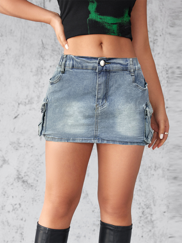 Urban Chic A-Line High-Waisted Denim Skirt