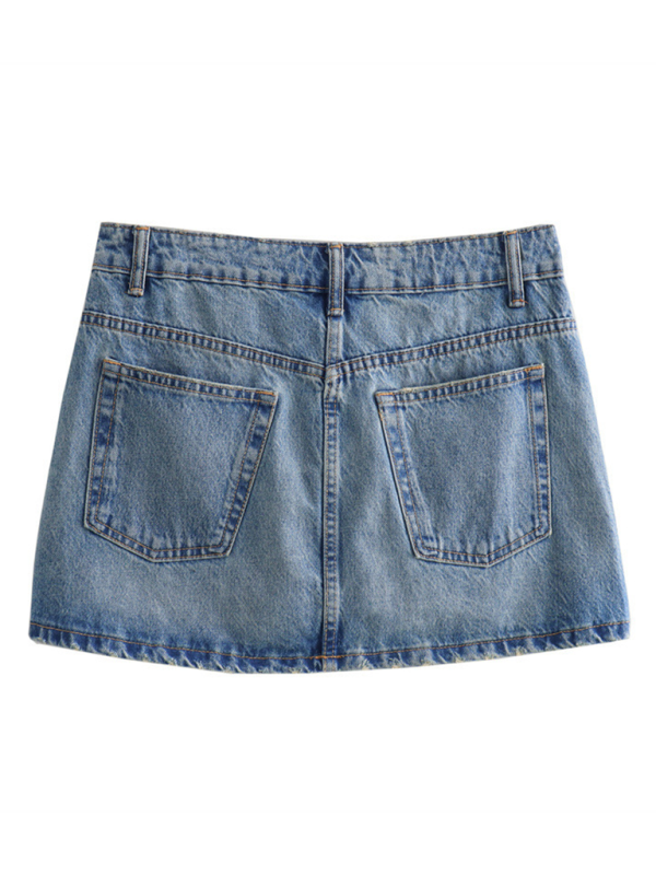 Vintage Faded Blue Mini Skir Mini Skirts