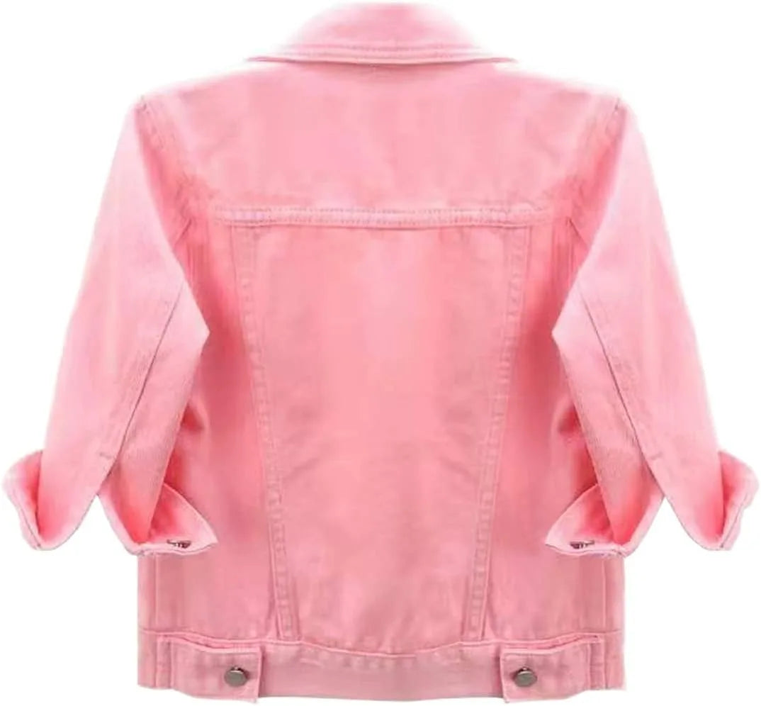 Women Boxy Denim Jacket with 3/4 Sleeves Jackets