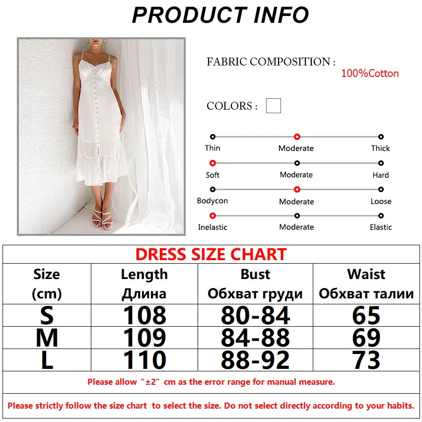 Women Mid-length Tiered Dress Ruffled Hem in Cotton Cami Dresses