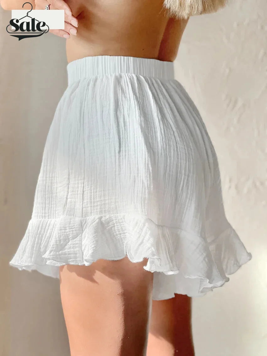 Crinkled Cotton 2-piece Shorts Set with Robe Dress Shorts Sets