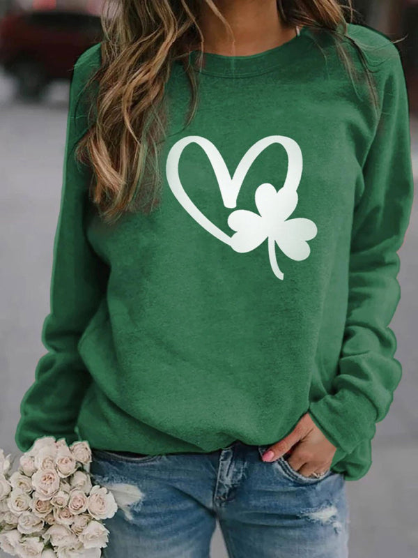 St. Patrick’s Day Chic Sweatshirt – Clover Print