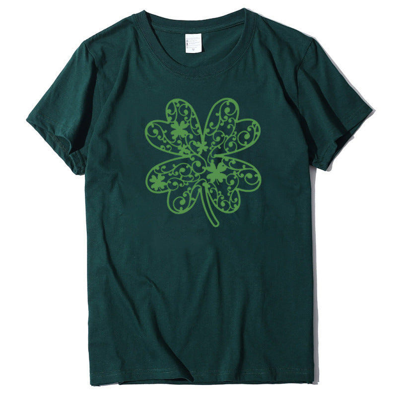 Stylish St. Patrick’s Day Women’s Tee – Shamrock Print