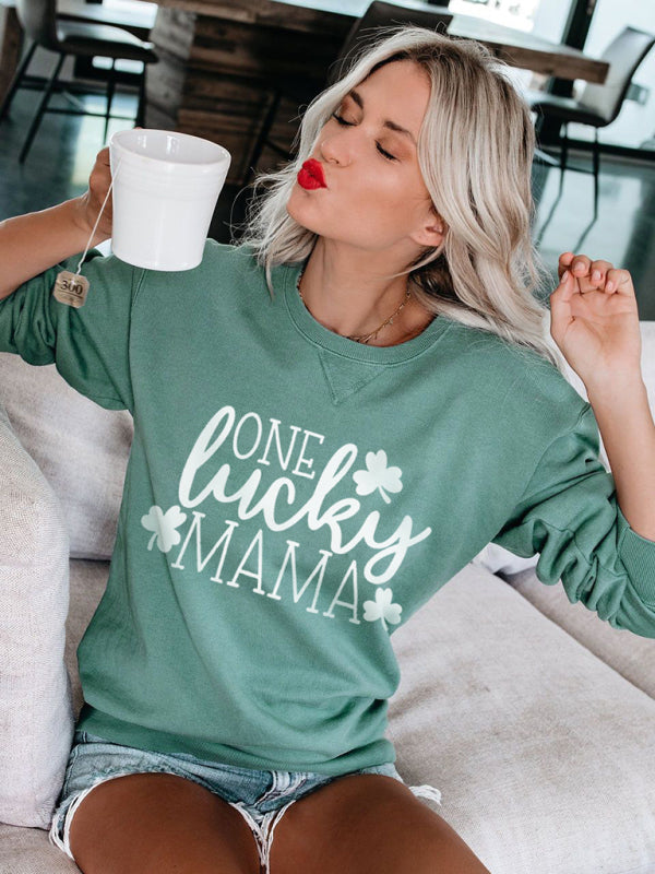 Lucky Mama Shamrock Sweatshirt – Festive & Stylish
