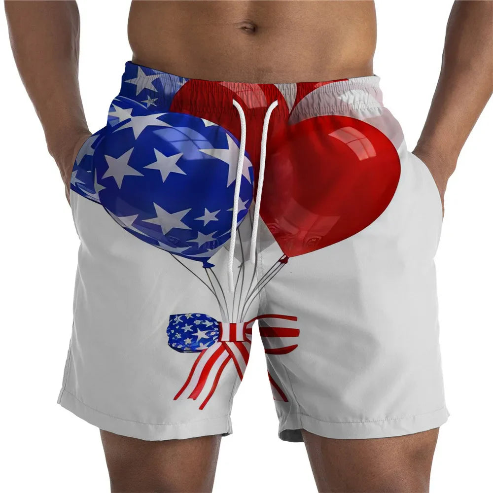 Women's American Flag Swim Shorts - Patriotic Holidays Bottoms | Men Shorts