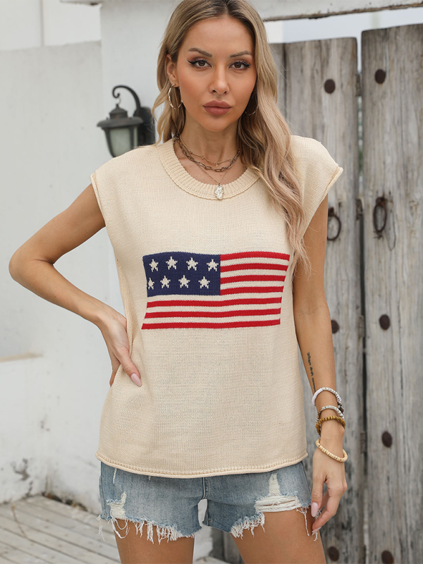 Casual USA Knitted Patriotic Top – Ideal for July 4th | American Sweaters