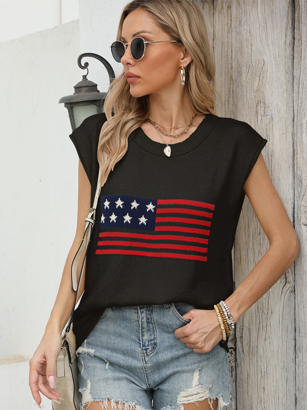 Casual USA Knitted Patriotic Top – Ideal for July 4th | American Sweaters