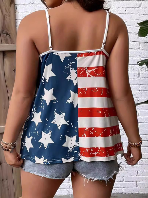 USA Flag Print Sleeveless Tank Top for Women | Tank Tops