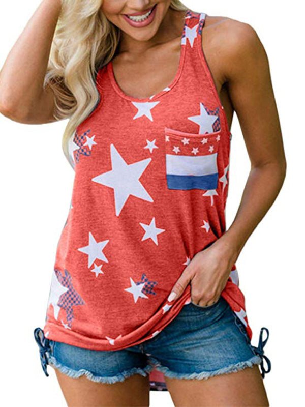 American Flag Sleeveless Top for Women - Perfect for Independence Day | Tank Tops