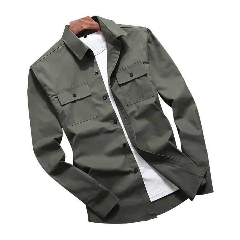  Cotton Military Shirt with Structured Fit for Men | Men Shirts