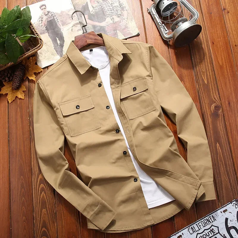  Cotton Military Shirt with Structured Fit for Men | Men Shirts