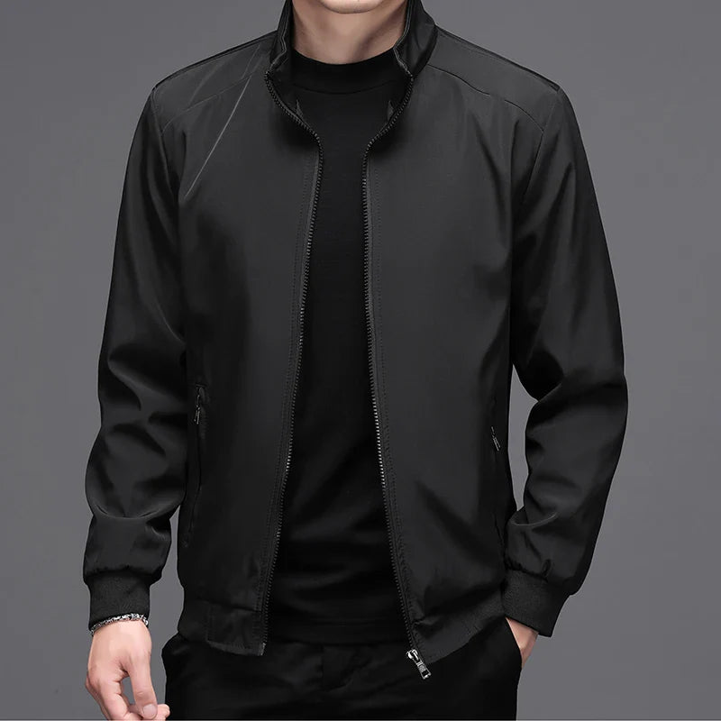 Minimalist Men’s Jacket with Stand-Up Collar