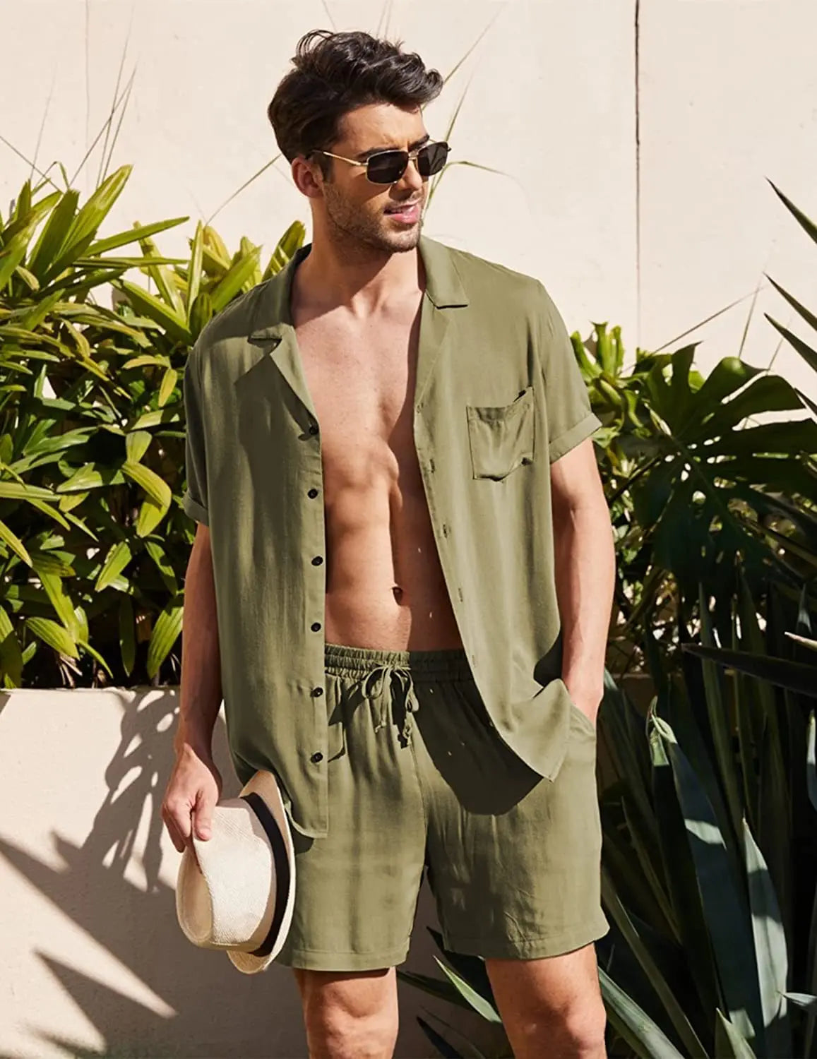 Men's Cotton Resort Set - Summer Beachwear Outfit