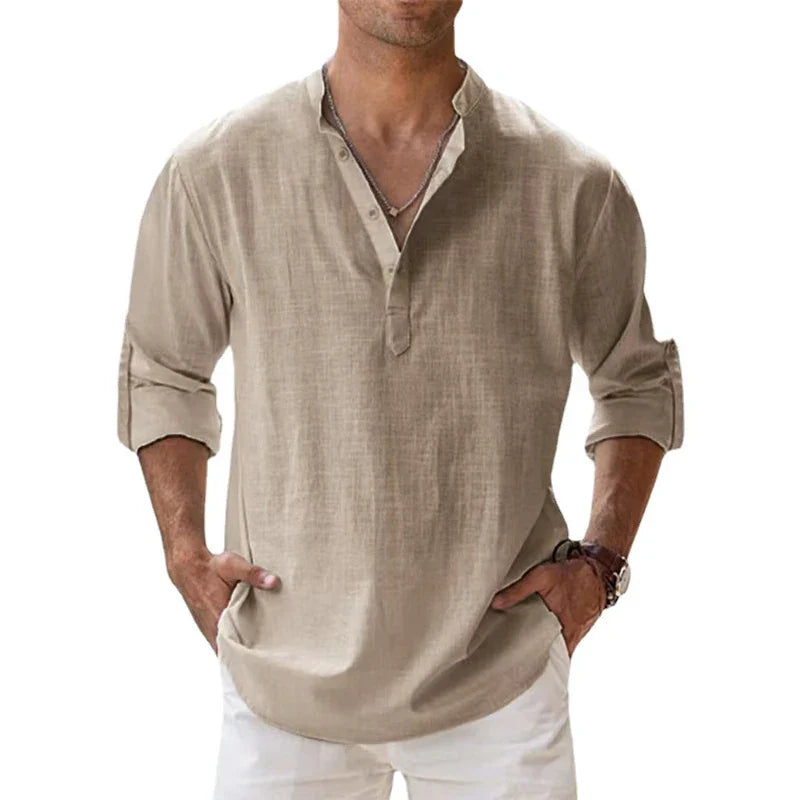 Linen Blend Shirt for Men's Casual Wear Men Shirts