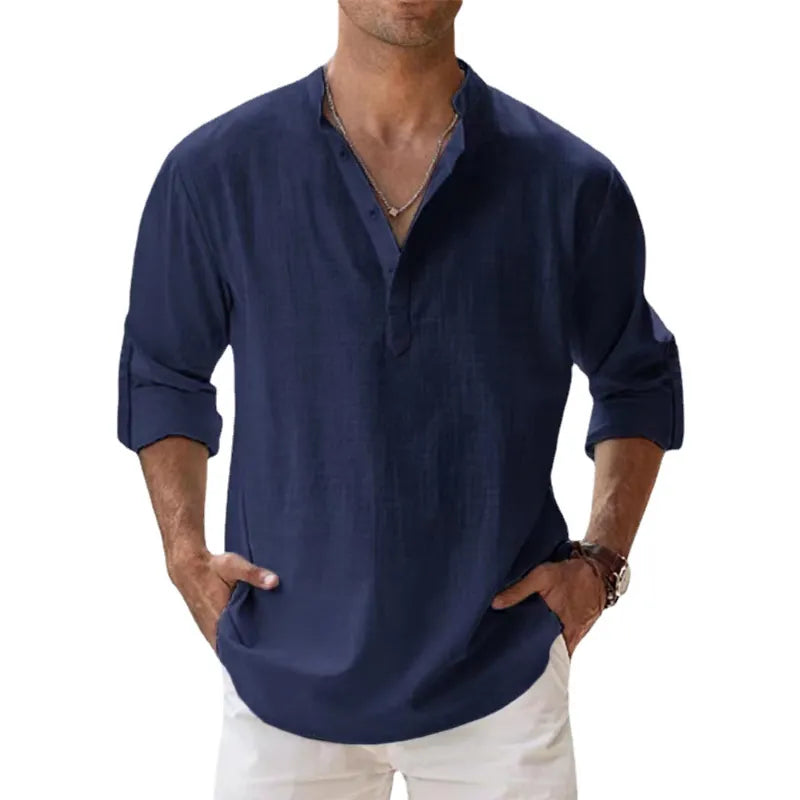 Linen Blend Shirt for Men's Casual Wear Men Shirts