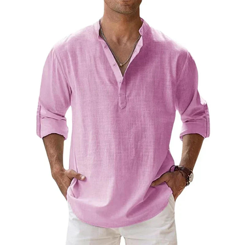 Linen Blend Shirt for Men's Casual Wear Men Shirts