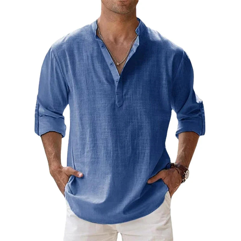 Linen Blend Shirt for Men's Casual Wear Men Shirts