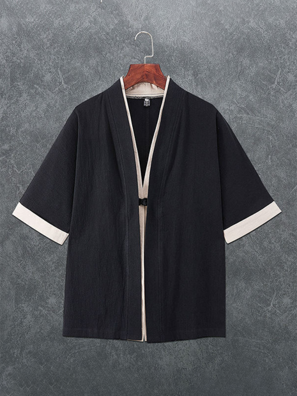 Summer Linen Blend Kimono Shirt for Men Kimono Shirt