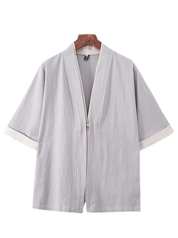 Summer Linen Blend Kimono Shirt for Men Kimono Shirt