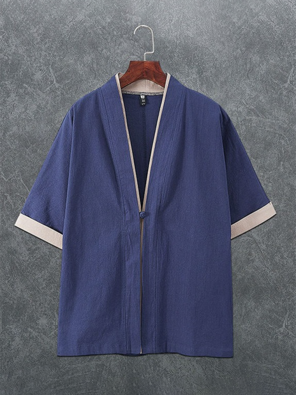 Kimono-Inspired Men's Shirt – Casual & Refined