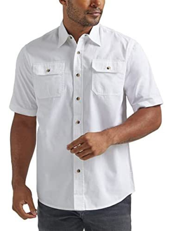 Men's Classic Cotton Shirt – Short Sleeve, Casual Fit