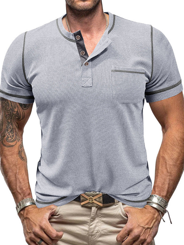 Men's Casual Henley T-Shirt – Breathable Summer Wear