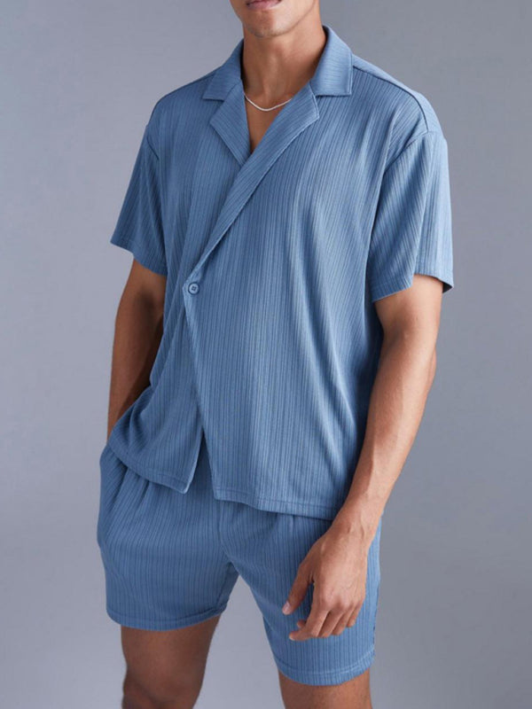 Men's 2-Piece Lounge Set – Short Sleeve Shirt & Shorts