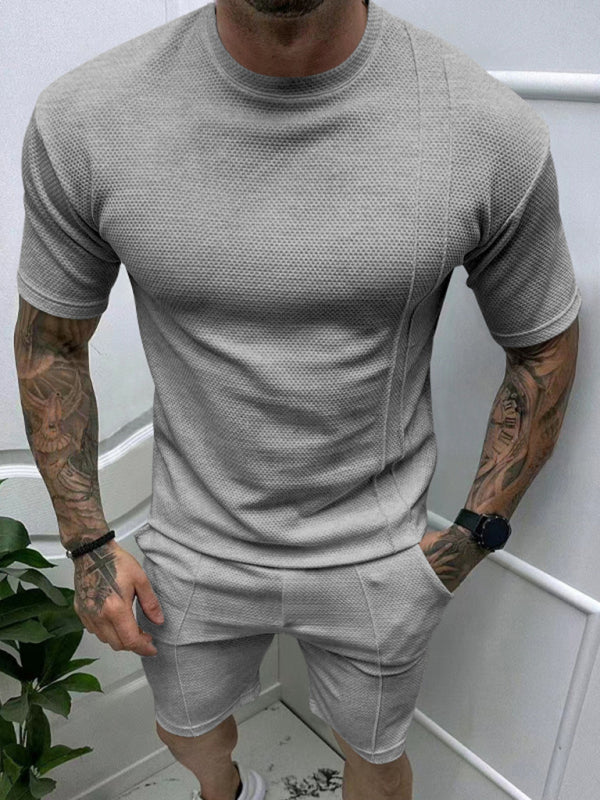 Men's Solid T-Shirt and Shorts Combo Shorts Set