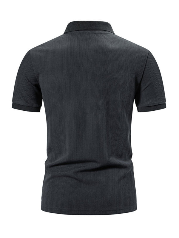 Textured Polo Shirt for Men's Everyday Wear Polos