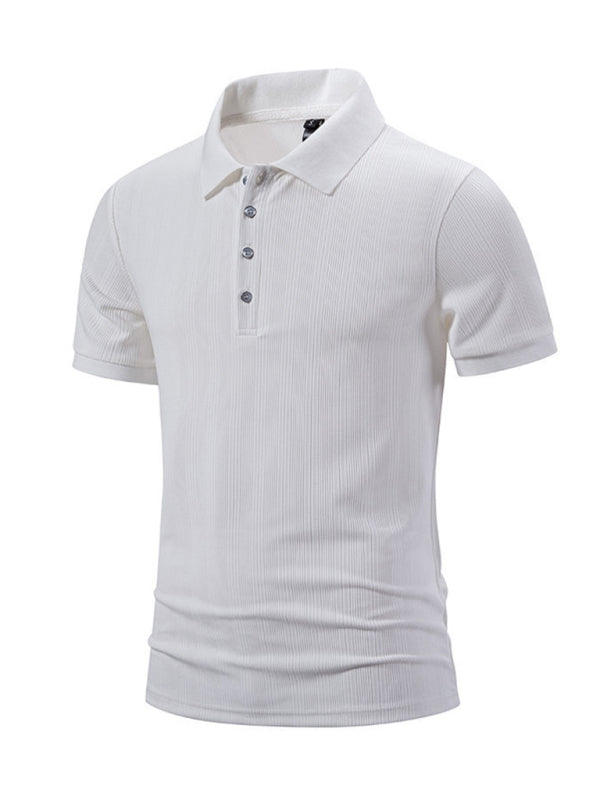 Textured Polo Shirt for Men's Everyday Wear Polos