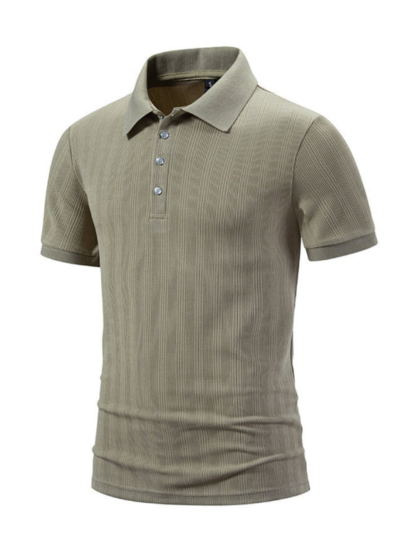 Textured Polo Shirt for Men's Everyday Wear Polos