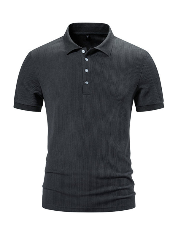 Textured Polo Shirt for Men's Everyday Wear Polos