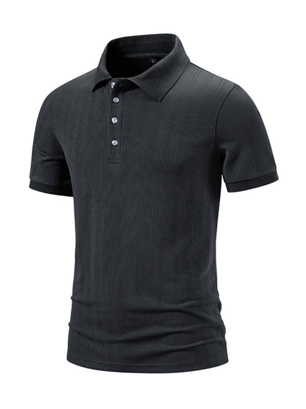 Textured Polo Shirt for Men's Everyday Wear Polos