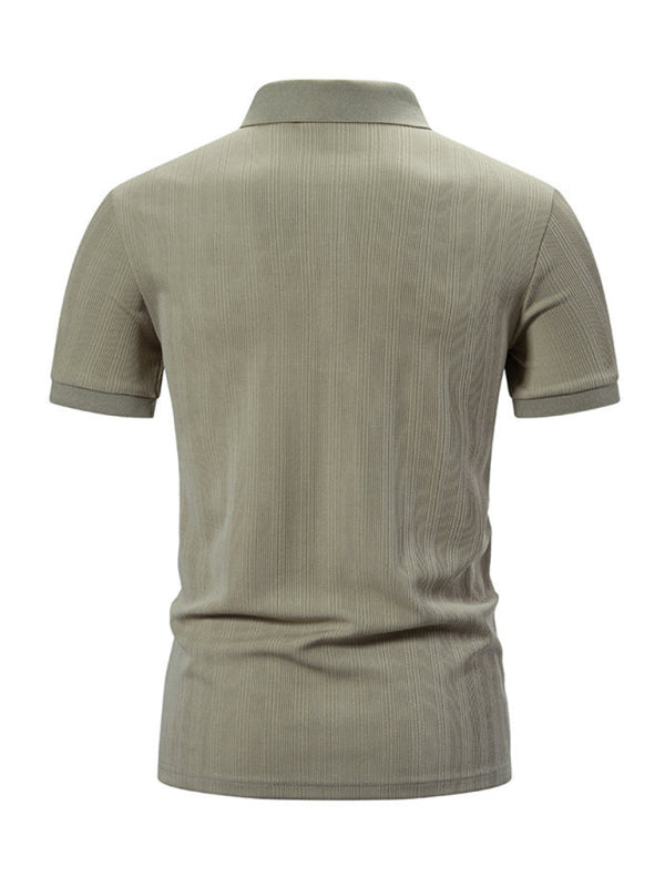 Textured Polo Shirt for Men's Everyday Wear Polos