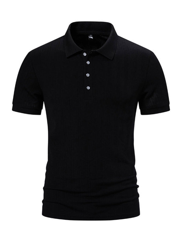 Textured Polo Shirt for Men's Everyday Wear Polos