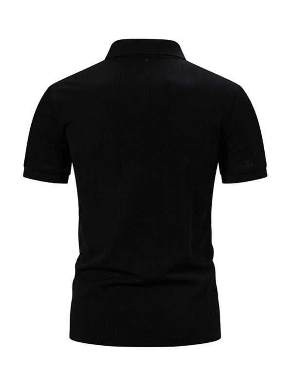 Textured Polo Shirt for Men's Everyday Wear Polos