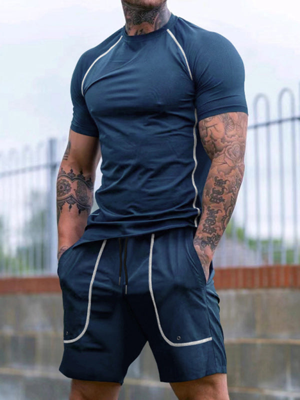 Men's Sporty Shorts &amp; T-Shirt Set - Activewear Outfit | Sporty Outfits