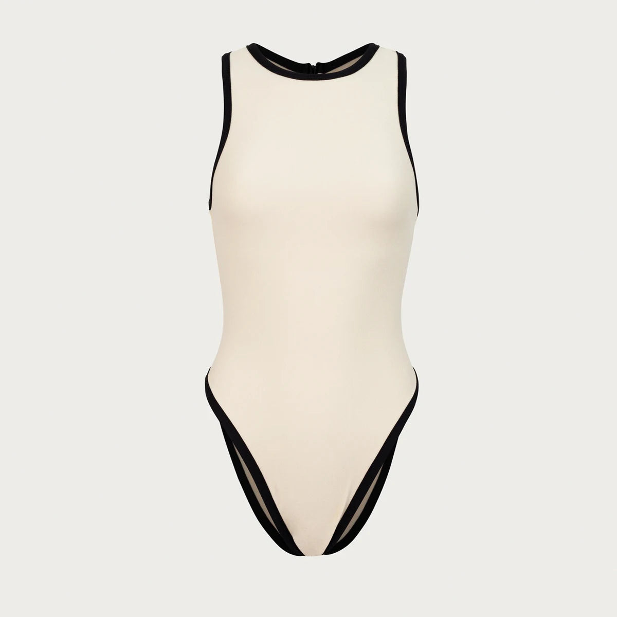 Elegant Women's Sporty Monokini with Sleek Piping | Swimsuits