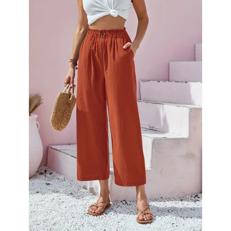 Casual Elastic Waist Lounge Pants for Women