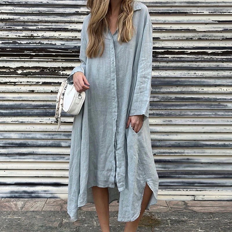 Summer Cotton Linen Tunic Dress | Vacation Tunic Dresses