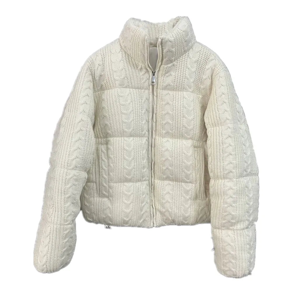 Women's Casual Jacket with Zip-Up Front and Cozy Cotton Insulation