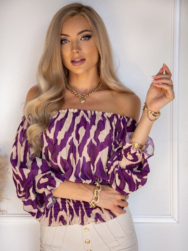 Casual Balloon Sleeve Off-Shoulder Women's Top