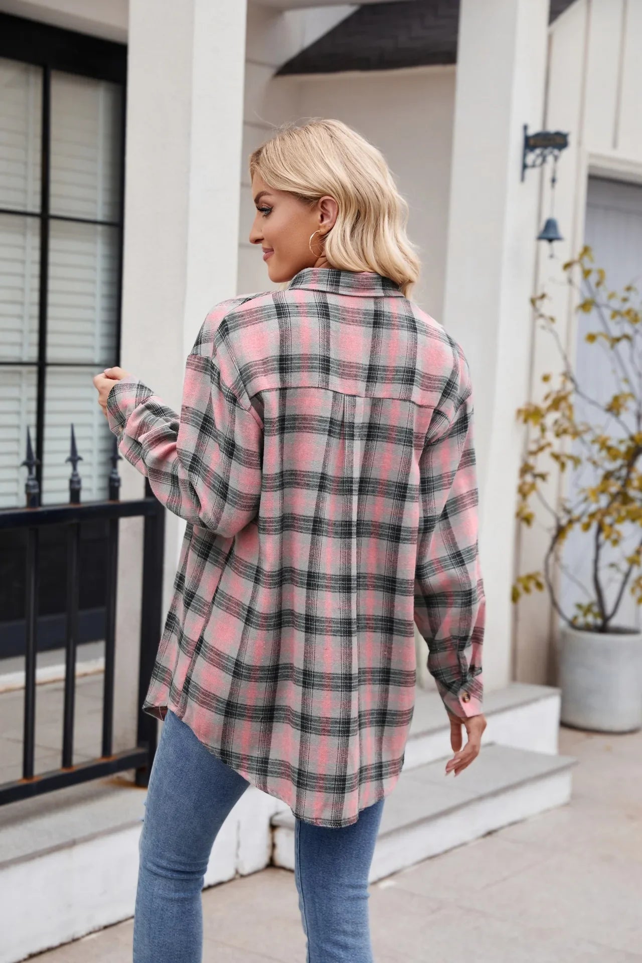 Plaid Loose-Fit Shirt for Women – Button-Down, Autumn Essential | Shirts