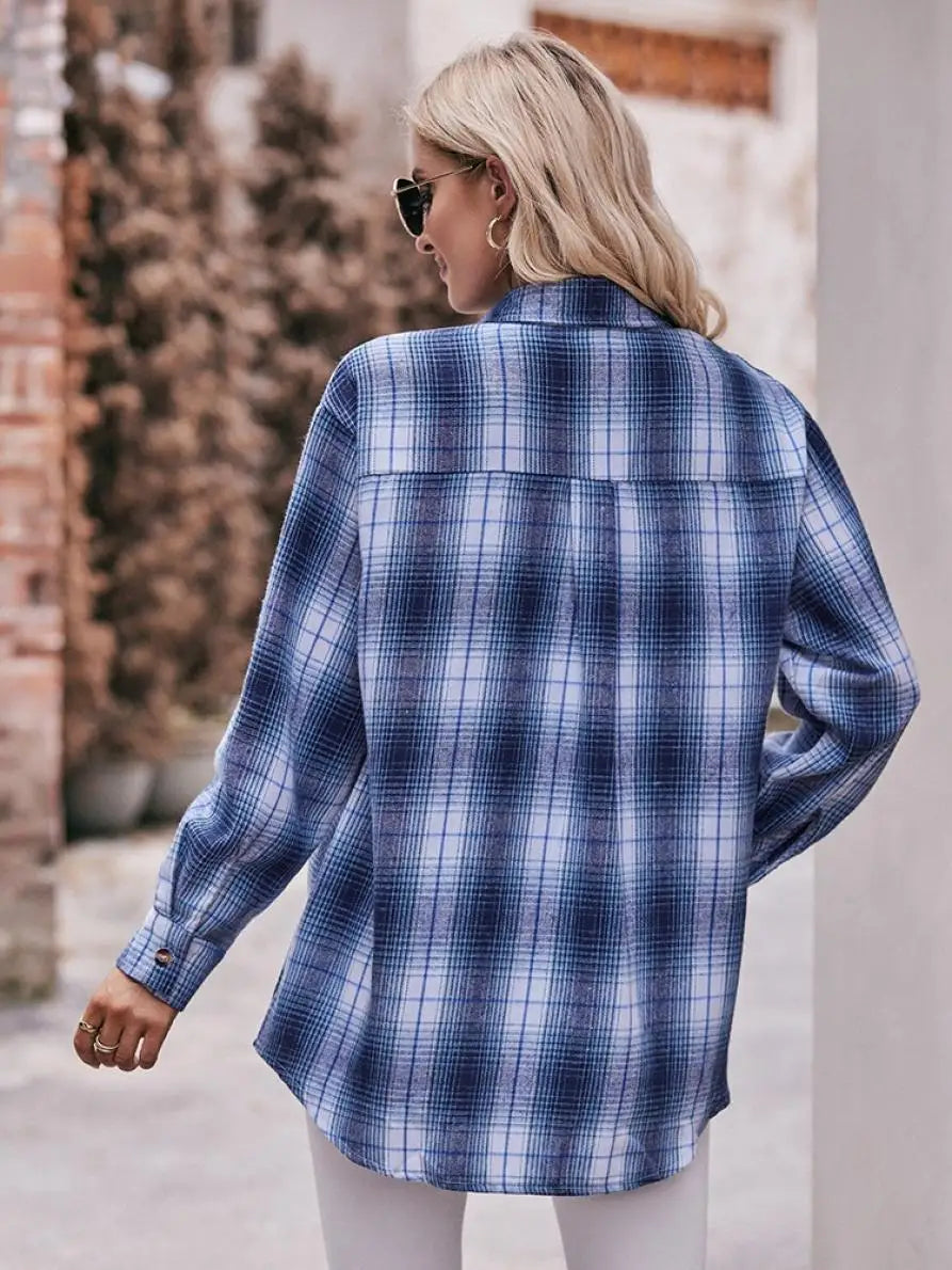 Women's Plaid Shirt with Chest Pocket – Relaxed Fit | Shirts