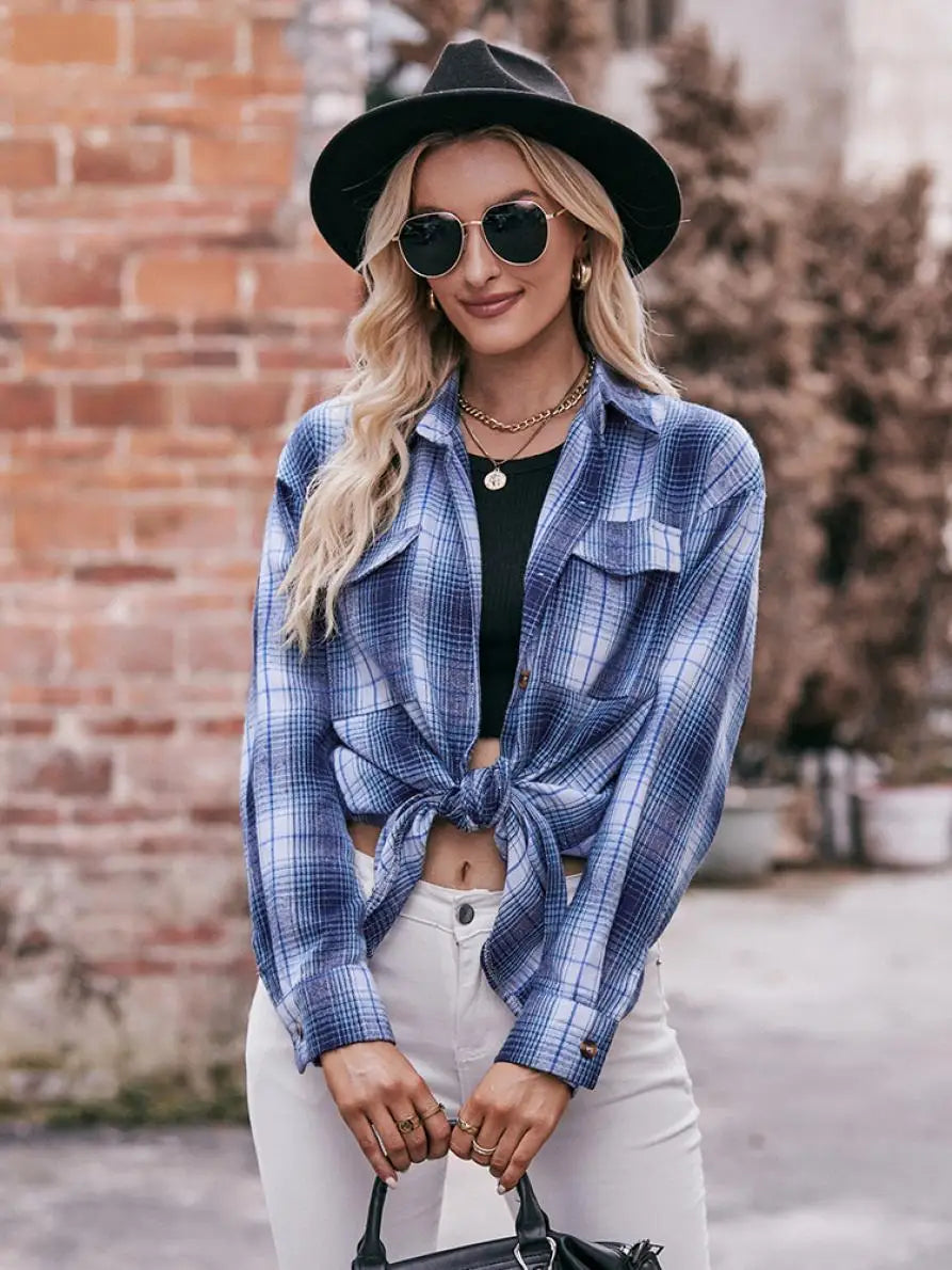 Women's Plaid Shirt with Chest Pocket – Relaxed Fit | Shirts