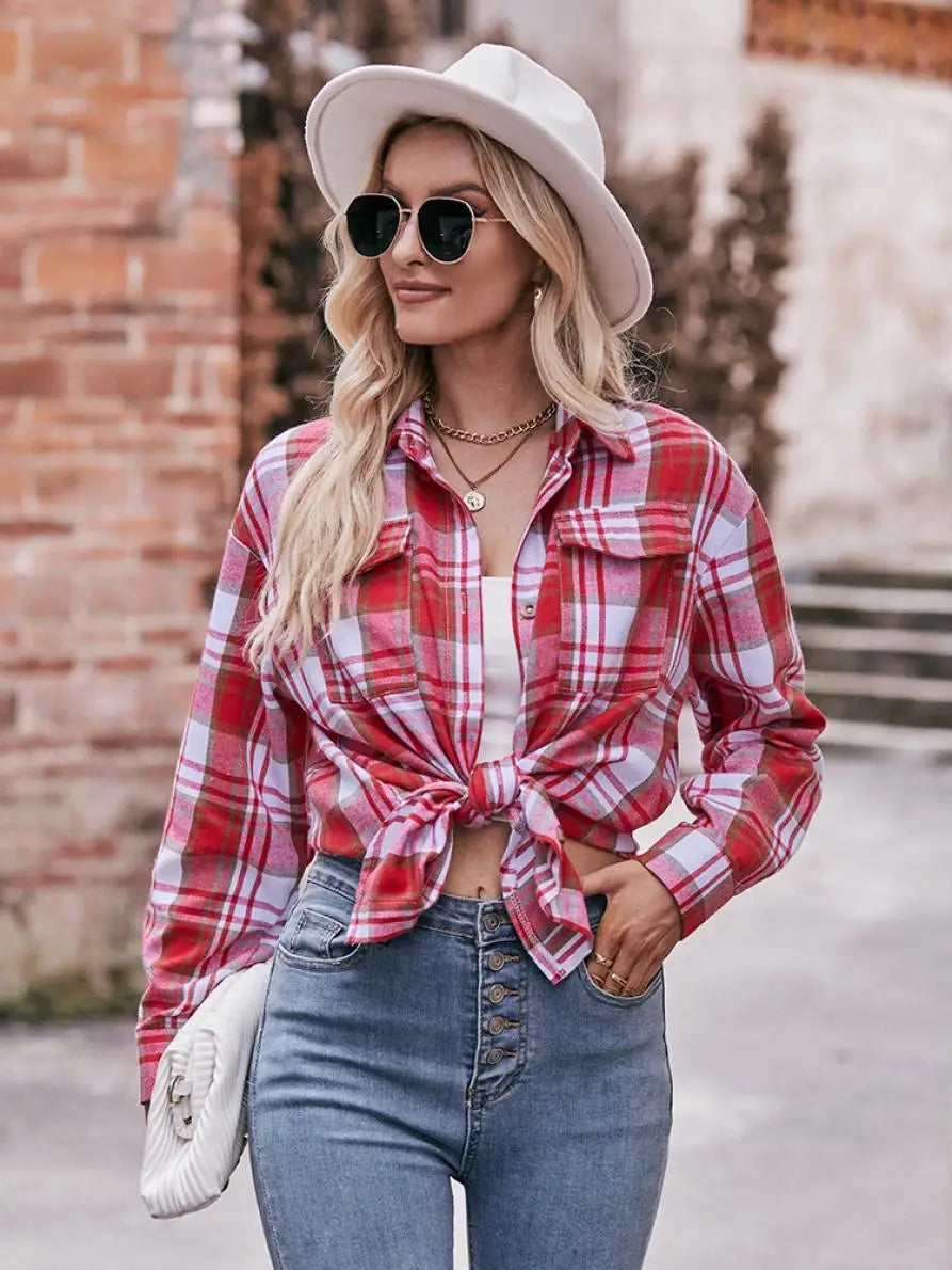 Women's Plaid Shirt with Chest Pocket – Relaxed Fit | Shirts