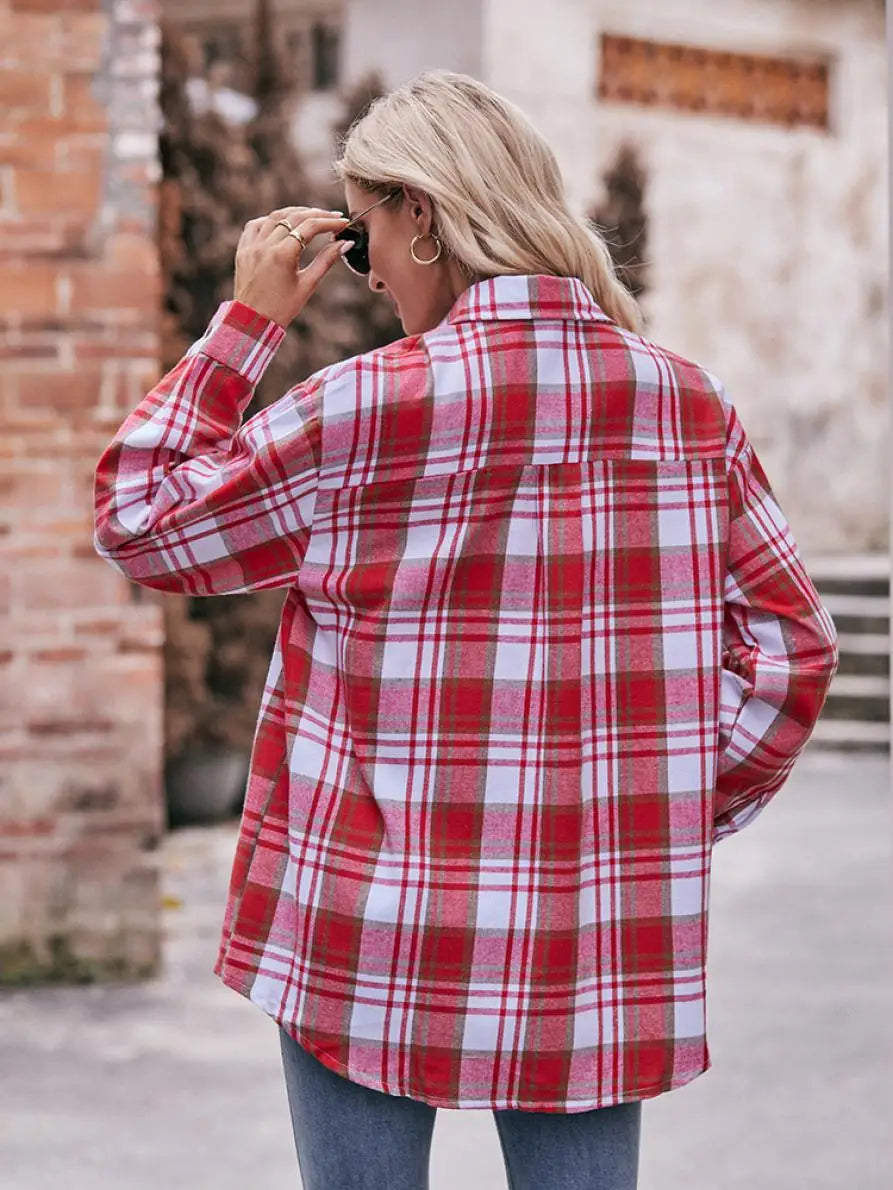 Women's Plaid Shirt with Chest Pocket – Relaxed Fit | Shirts